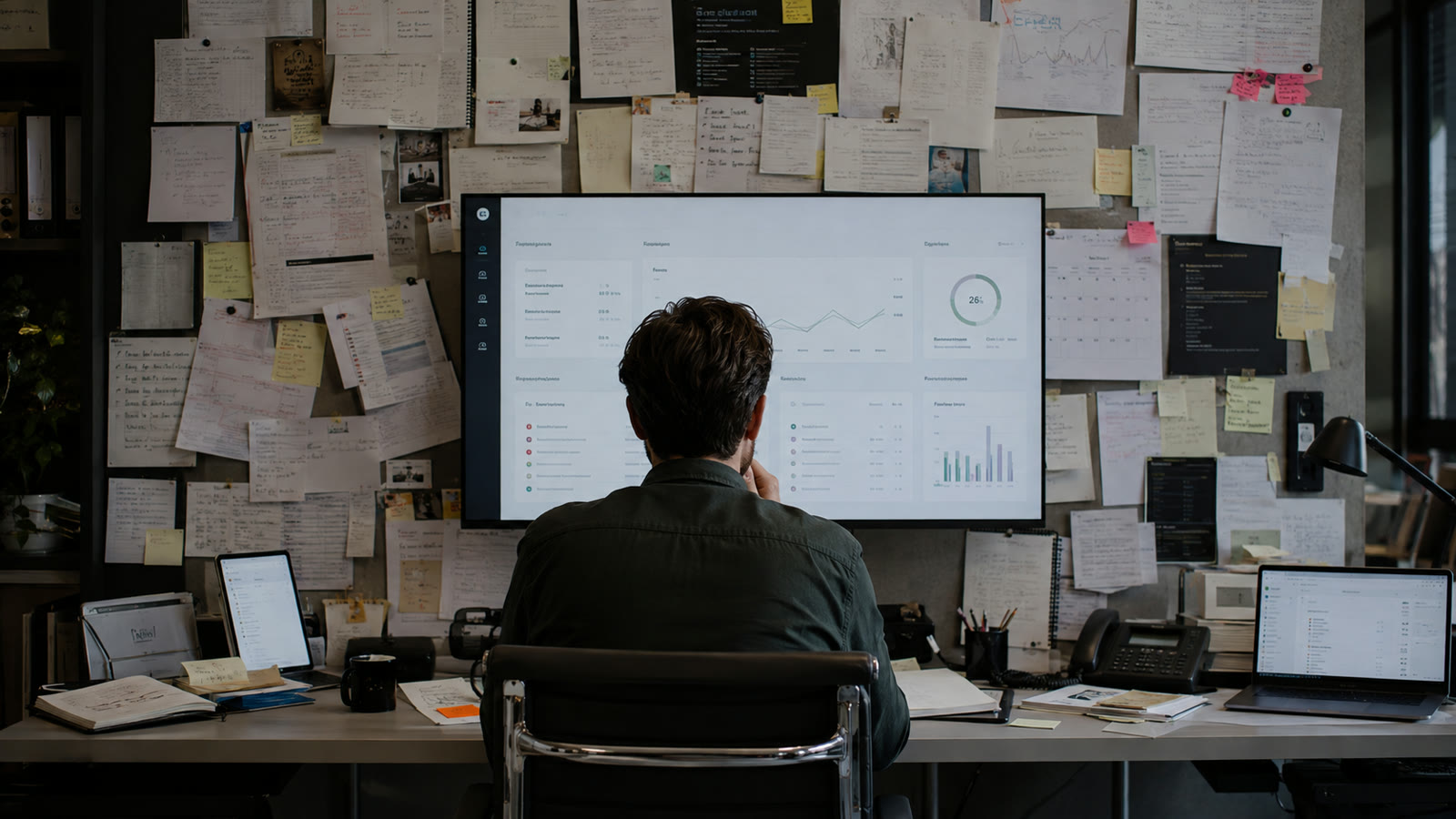 Manager working with a centralized company knowledge system